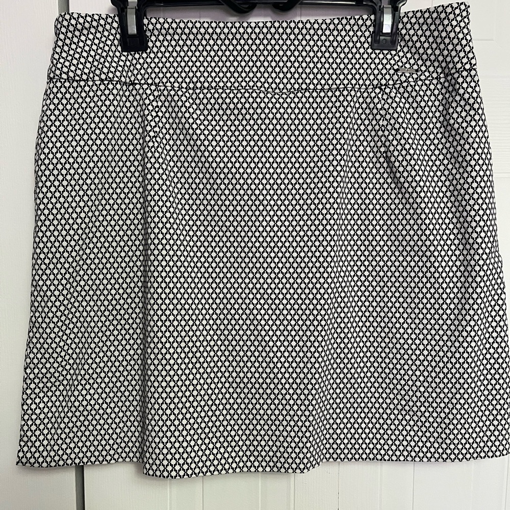 # 134 Chic Black and White Patterned A-Line Skirt with shorts